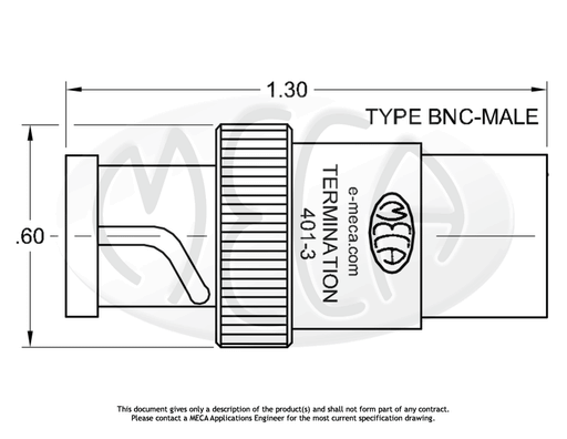 401-3 Termination BNC-Male connectors drawing