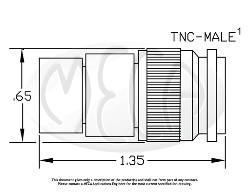401-5 Termination TNC-Male connectors drawing