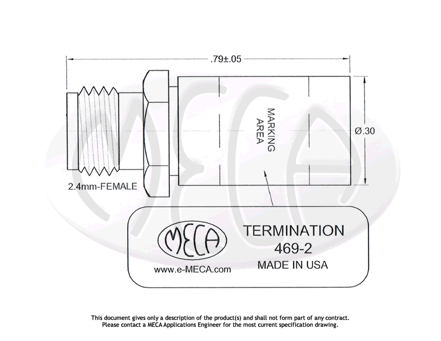 469-2 RF/Termination 2.4mm-Female connectors drawing
