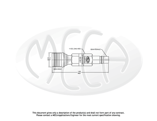 663-10-1 RF Attenuators QMA-Type connectors drawing
