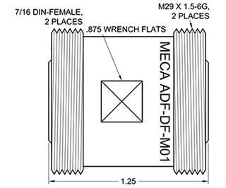 ADF-DF-M01 Low PIM Adapter 7/16 DIN-Female to DIN-Female