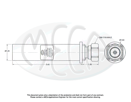 LPT10-DM-M01 Low PIM Termination 7/16 DIN Male connectors drawing