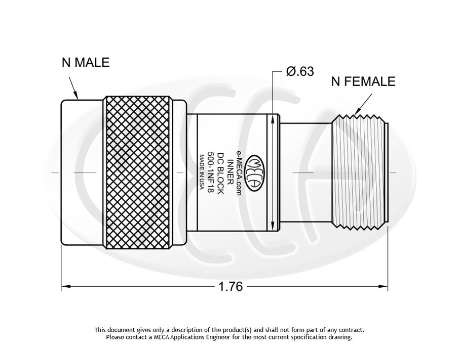 500-1NF18, 100 Watts, N-Type 0.010-18.0 GHz