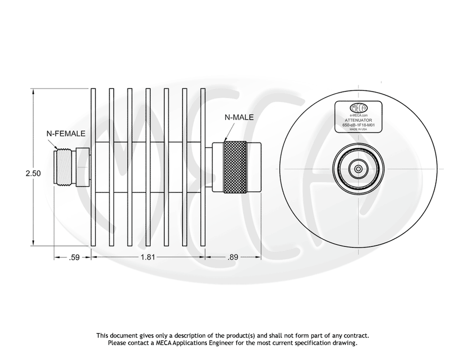 650-06-1F18-M01, 50 Watts, Hz-18.0 GHz