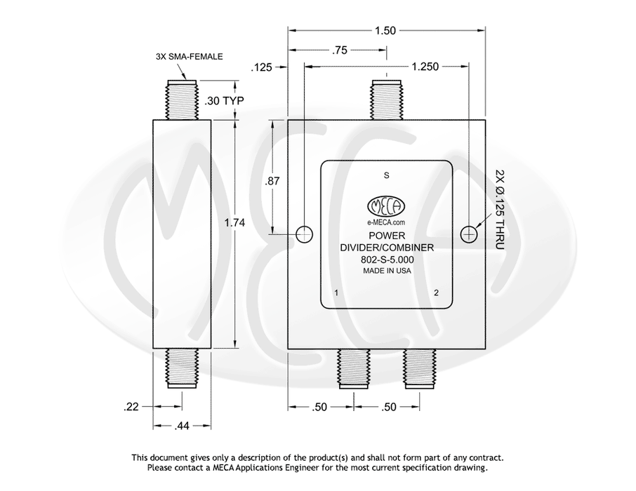 802-S-5.000, SMA-Female, 2.0-8.0 GHz