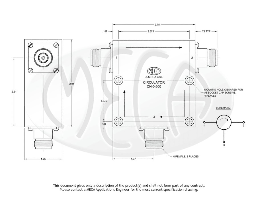 CN-0.600, 500 Watts, N-Female 542-656 MHz