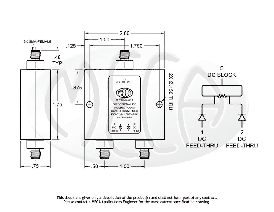 DC802-2-1.700V-M02, SMA-Female, 0.698 – 2.7 GHz