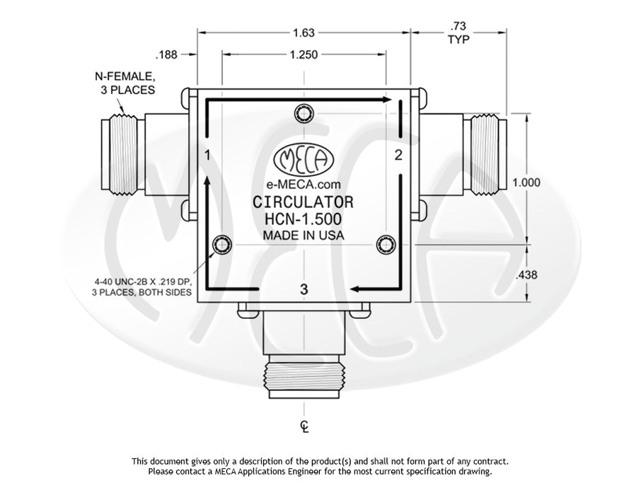 HCN-1.500, 350 Watts, N-Female 1.400-1.600 GHz