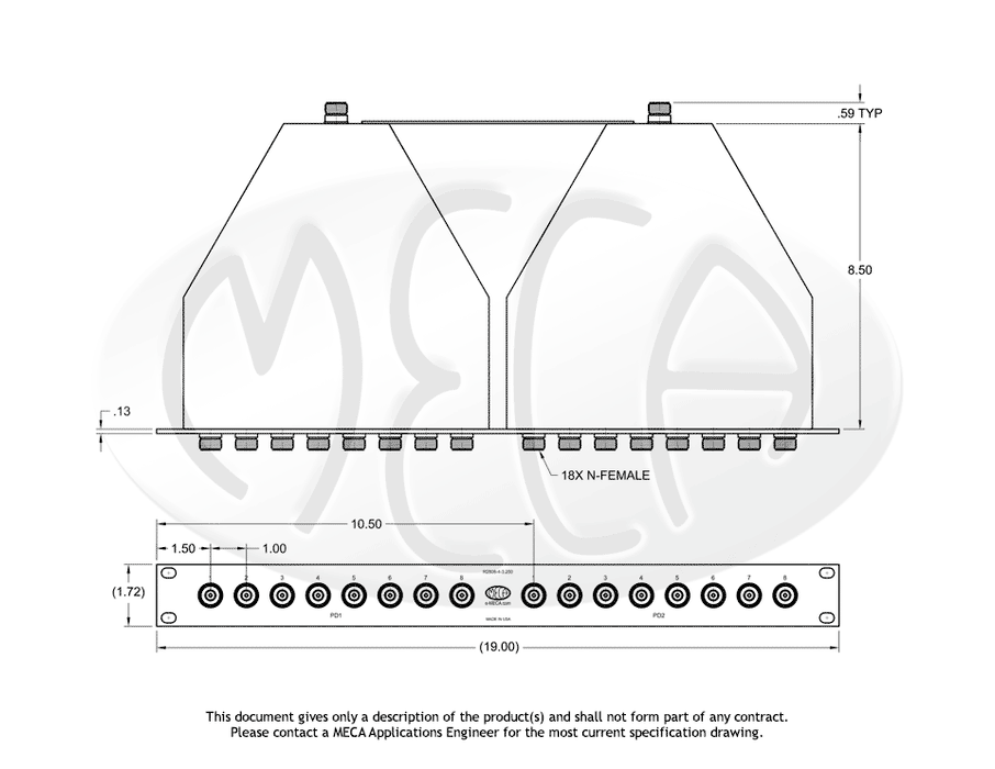 R2808-4-3.250, 8-Way, 0.500-6.000 GHz