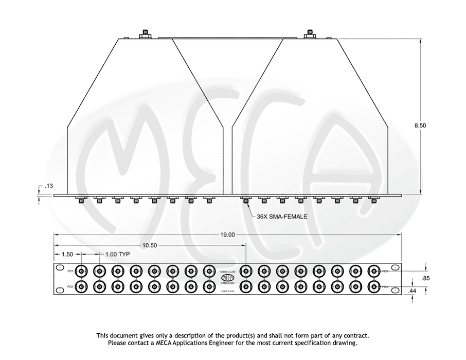 R4808-2-3.250, 4x8-Way, 0.500-6.000 GHz