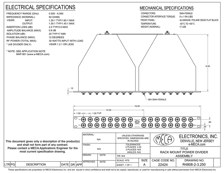 R4808-2-3.250, 4x8-Way, 0.500-6.000 GHz