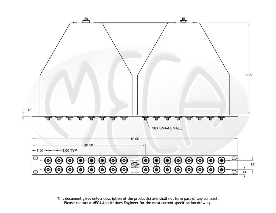 R4808-2-3.250, 4x8-Way, 0.500-6.000 GHz