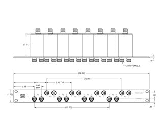 Integrated Assemblies, R8802-4-3.250, 8x2-Way, 0.500-6.000 GHz — MECA ...