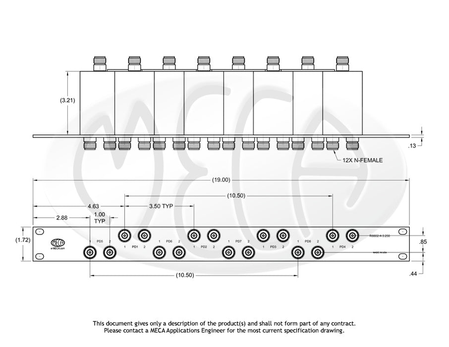R8802-4-3.250, 8x2-Way, 0.500-6.000 GHz