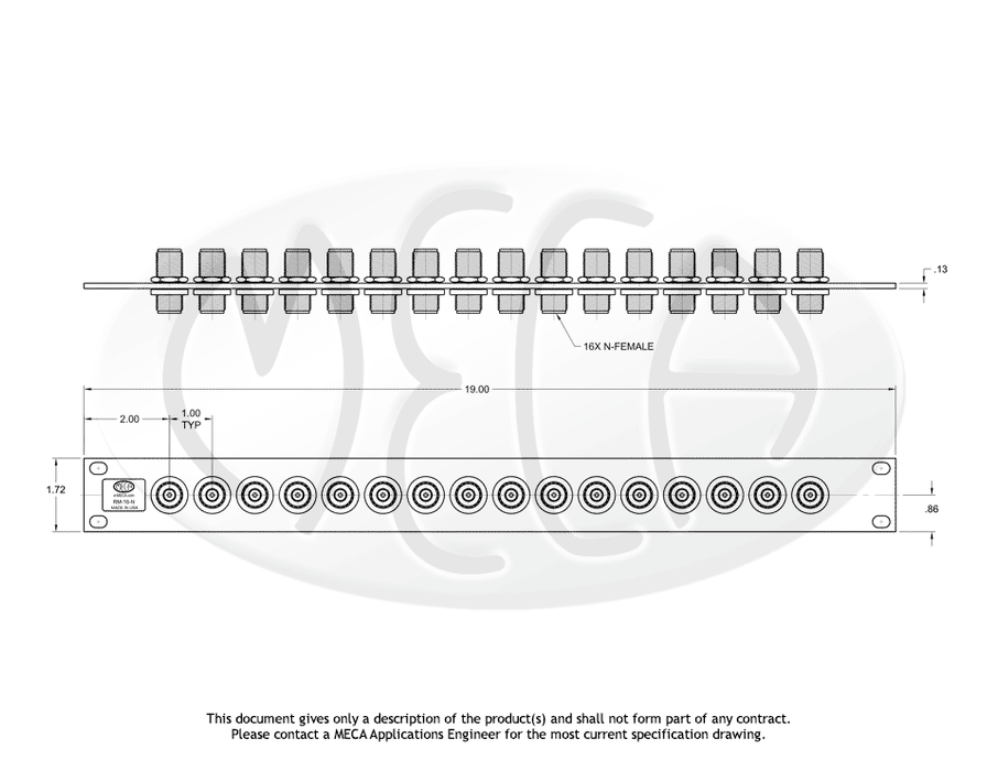 RM-16-N, Patch Panel x 16, Hz-11.00 GHz