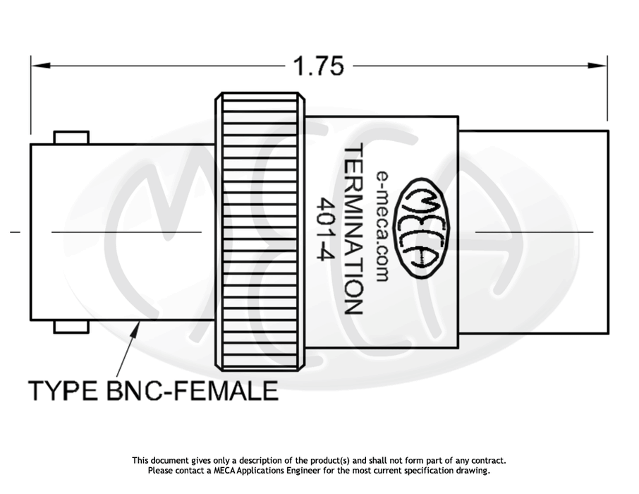 401-4 Termination BNC-Female connectors drawing