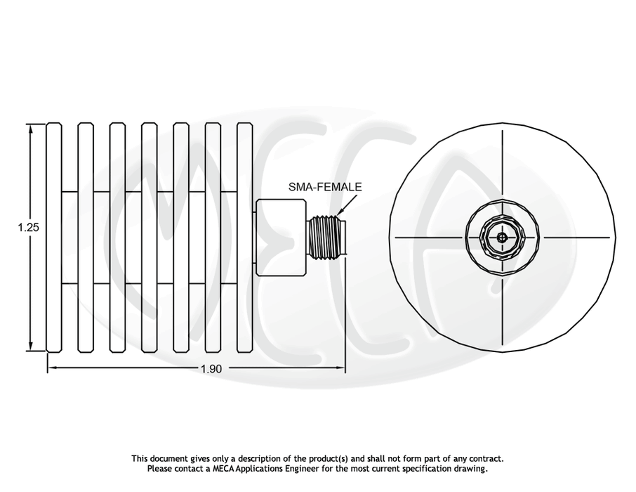 403-8 Termination SMA-Female connectors drawing