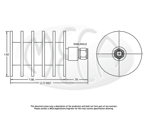 404-7 RF-Load Terminations SMA-Male connectors drawing