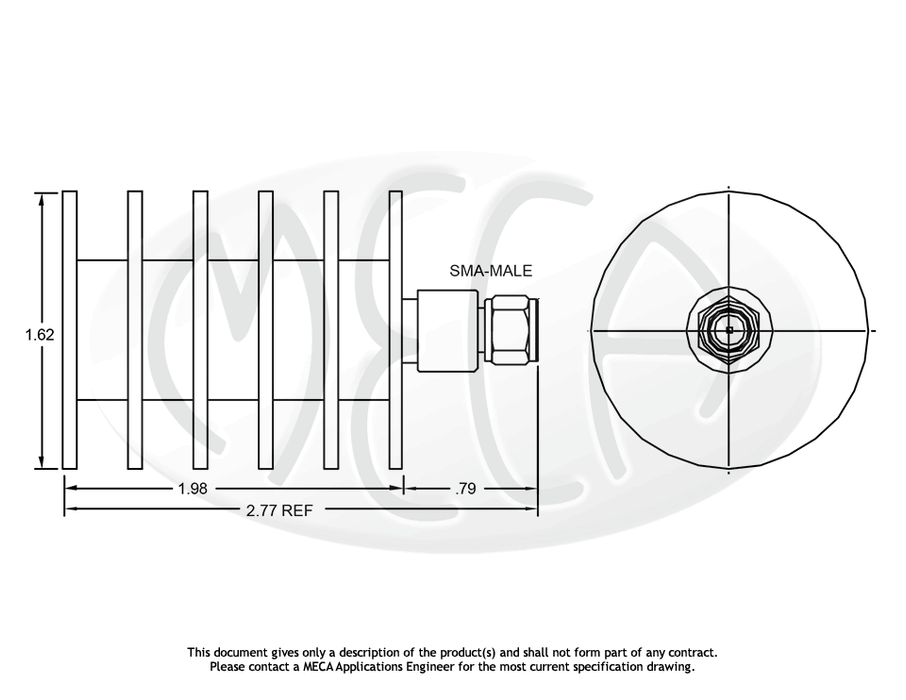 404-7 RF-Load Terminations SMA-Male connectors drawing