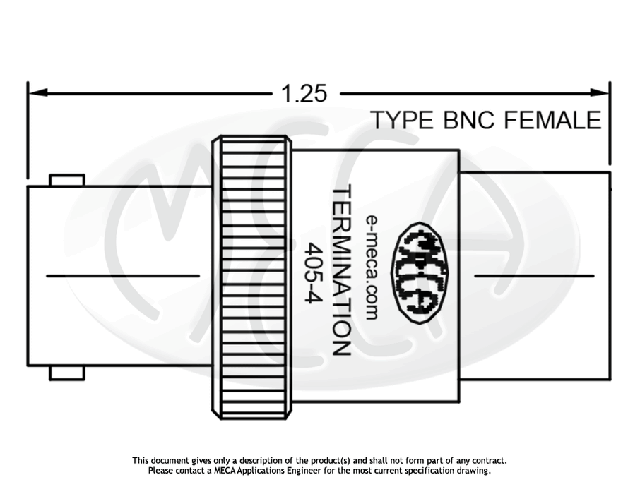 405-4 Termination BNC-Female connectors drawing