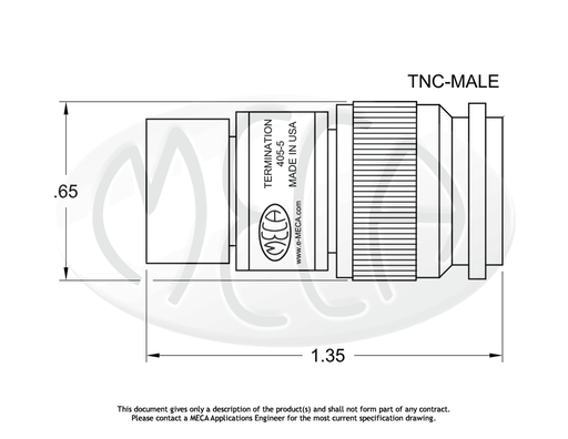 405-5 Termination TNC-Male connectors drawing
