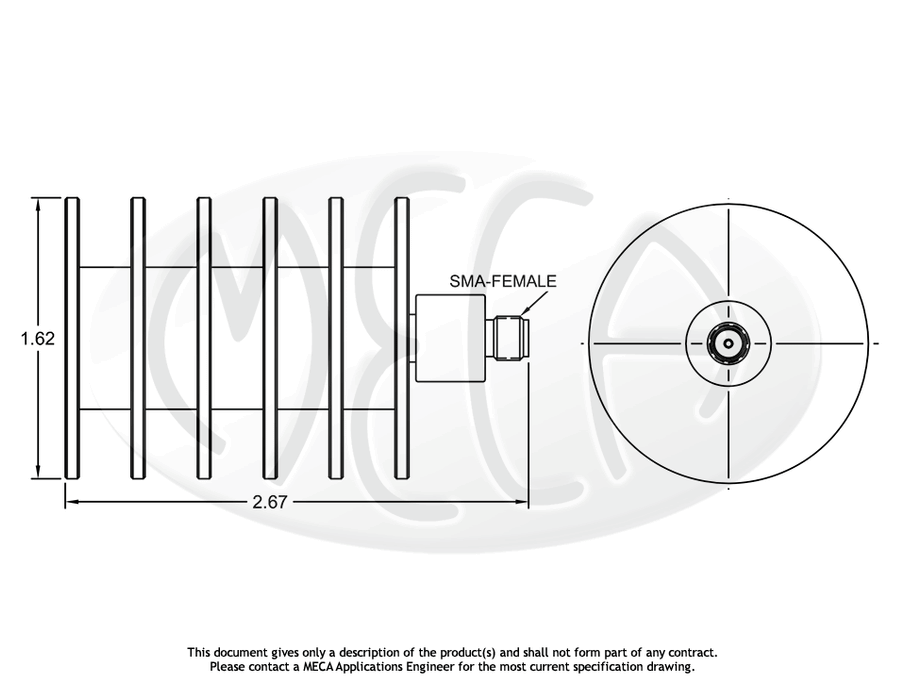 407-8 RF-Loads SMA-Female connectors drawing