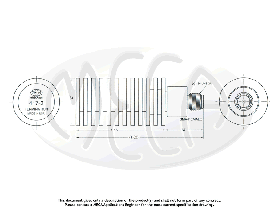 417-2 Termination SMA-F connectors drawing
