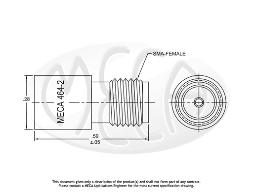 464-2 Termination SMA-Female connectors drawing