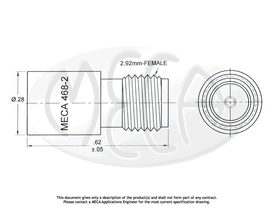 468-2 RF Termination 2.92mm-Female connectors drawing