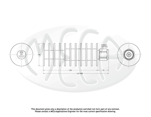 480-1 RF/Terminations N-Male connectors drawing
