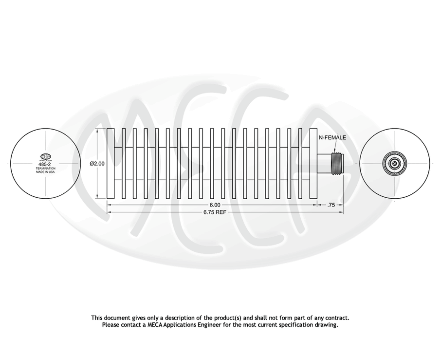 485-2 N-F Termination N-F connectors drawing