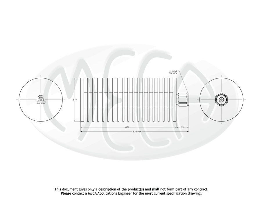490-1 Termination N-M connectors drawing