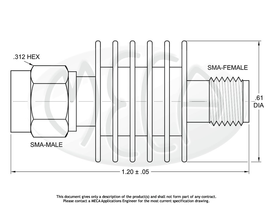 Atténuateur RF MECA 12dB DC-2GHz 2W - Modèle 600-12-1 NOS, Pour Radioamateurs Et électronique