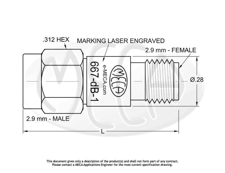 667-dB-1, 2.92mm, 2 Watts, Hz-26.5 GHz