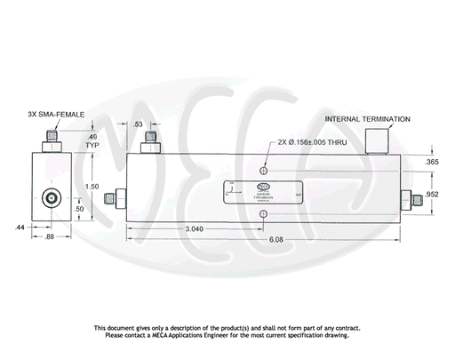 715S-20-0.670 Directional Coupler SMA-Female connectors drawing