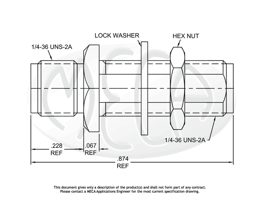 ABSF-SF Adapter SMA-Female to SMA-Female connectors drawing