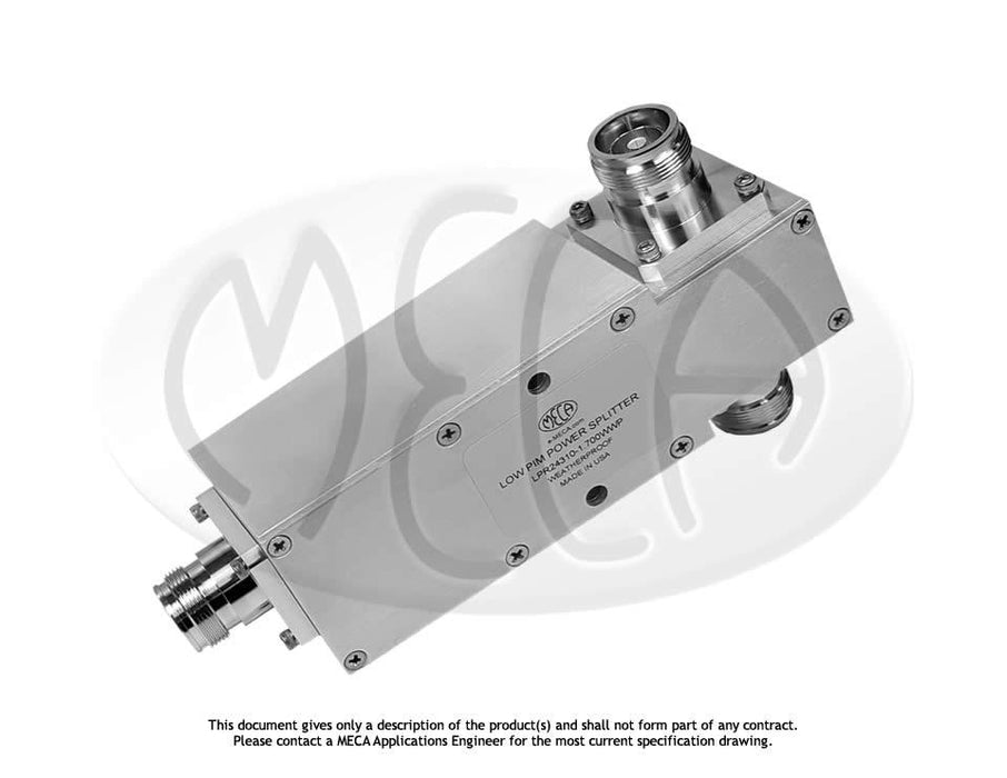 MECA Electronics 4.3/10.0 Female Low PIM Power Splitter