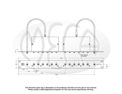 R2806-S-1.900-M01 Integrated Assemblies 6-way SMA-Female connectors drawing