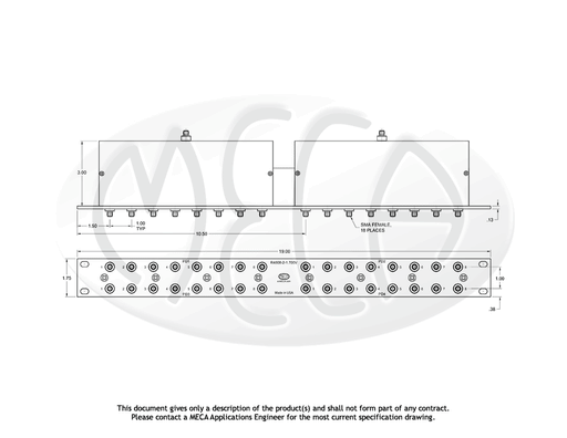 R4808-2-1.700V Integrated Assemblies 8-way SMA-Female connectors drawing