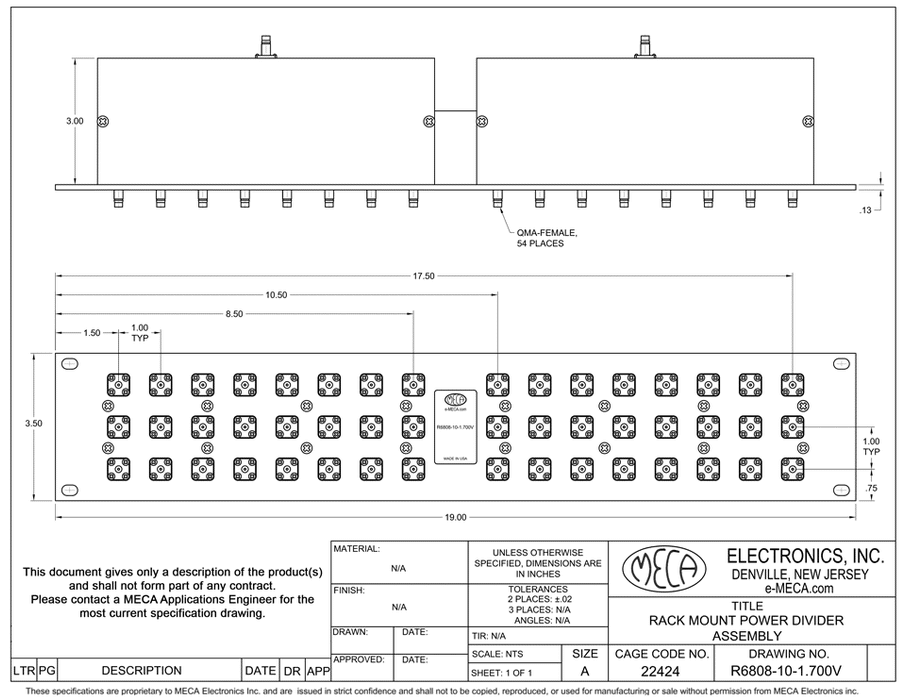 R6808-10-1.700V Integrated Assemblies 8-Way QMA-Female specs