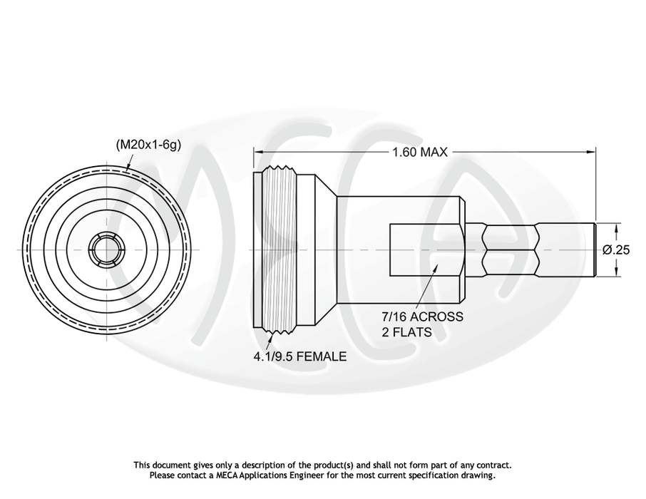 TMDF1-3 Termination 4.1/9.5 Female connectors drawing